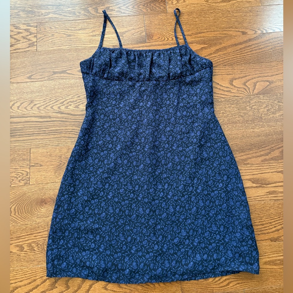 Rampage Y2K Navy Blue / Purple Floral Print Cami slip Mini Dress